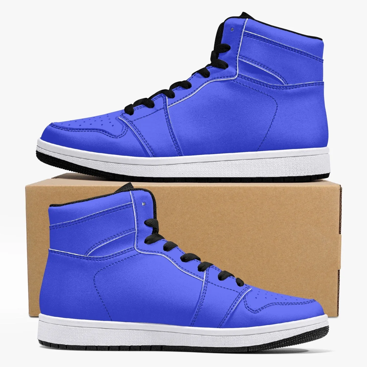 209. AJ1 High-Top Leather Sneakers - White / Black