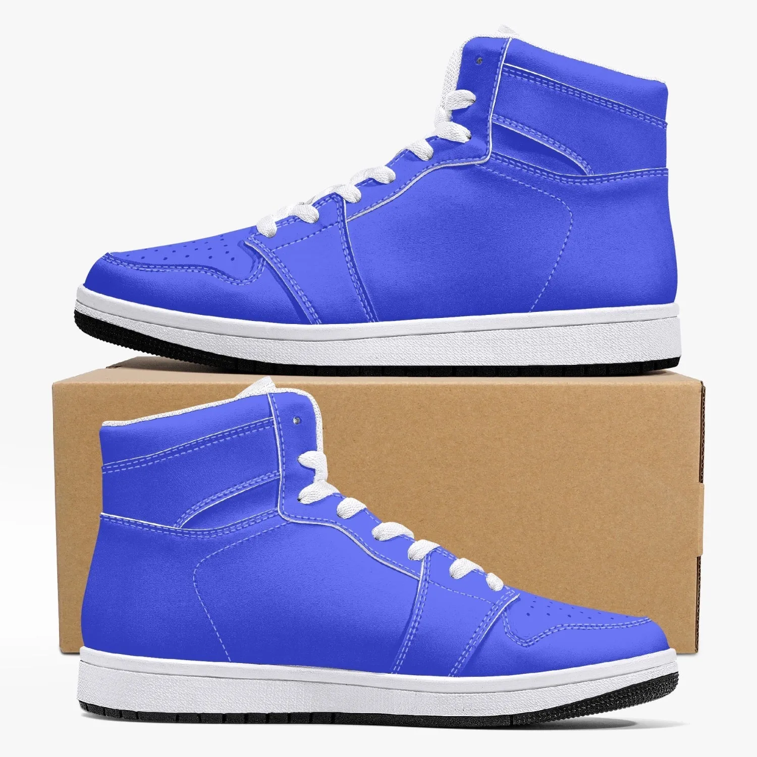 209. AJ1 High-Top Leather Sneakers - White / Black