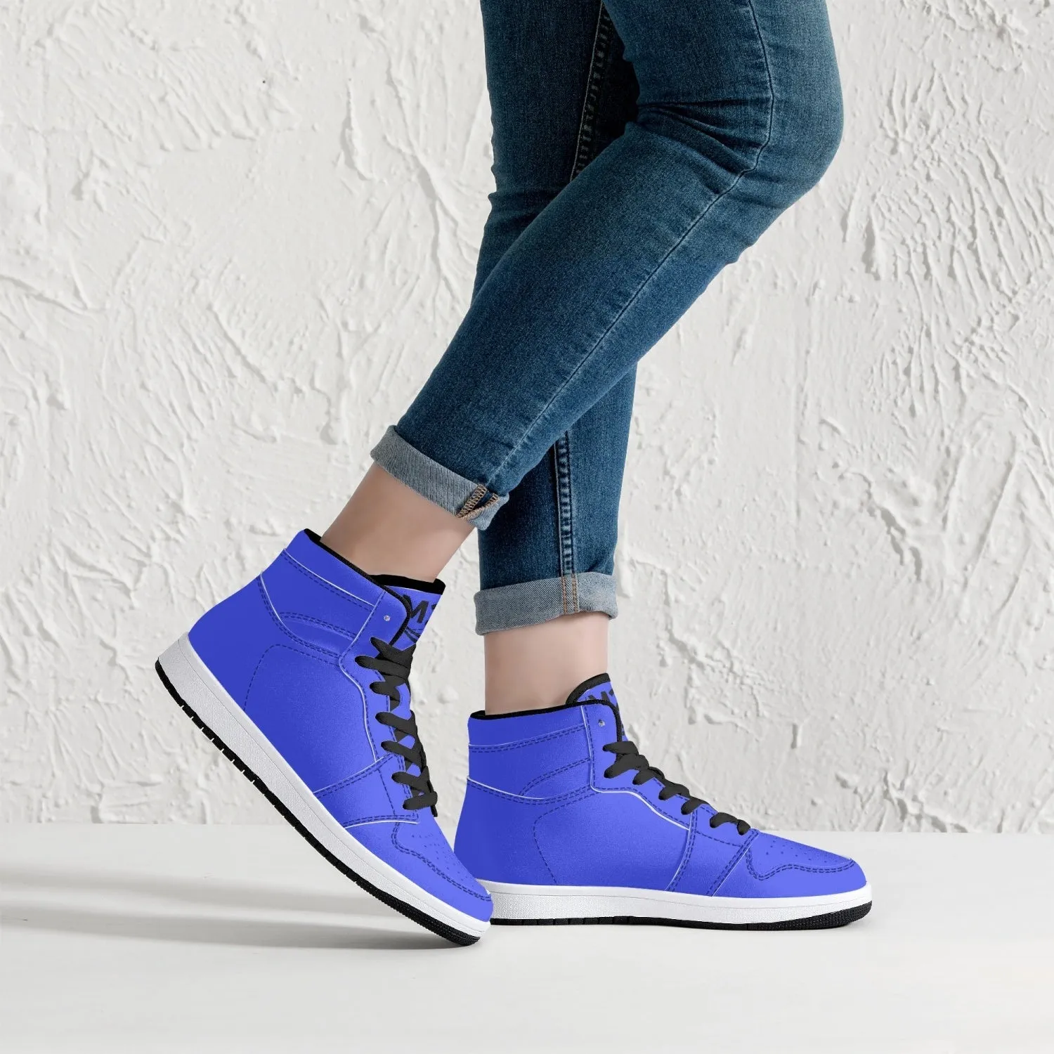 209. AJ1 High-Top Leather Sneakers - White / Black