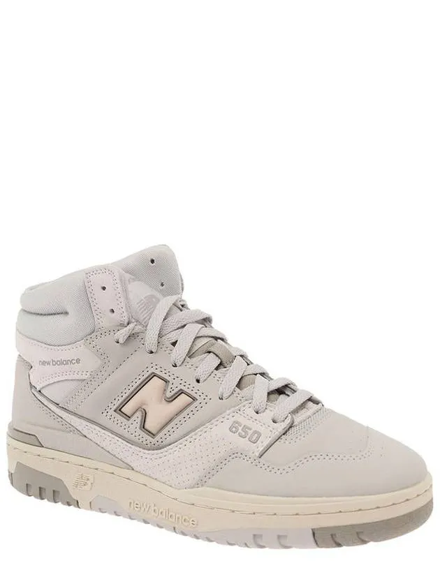 '650' Grey High-Top Sneakers With N Logo In Leather And Mesh Woman