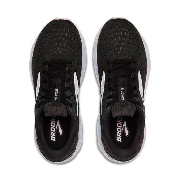 Brooks Women's Ghost 16 Running Shoe - Black/White/Orchid Ice 1204071B077