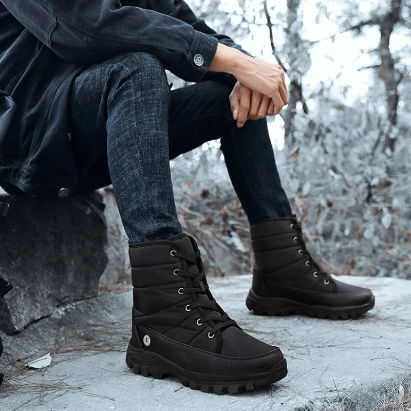 Cuzcare Men Hiking Orthopedic Shoes Warm Snow Boots