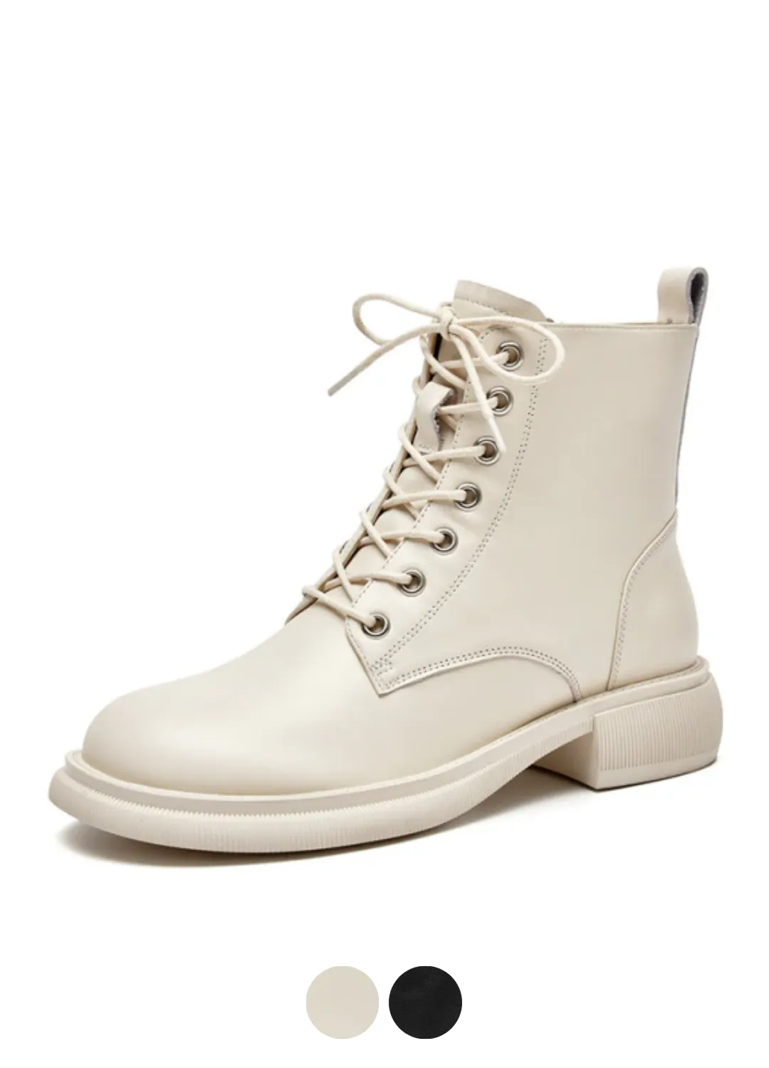 Donatto Women's Leather Motorcycle Ankle Boots