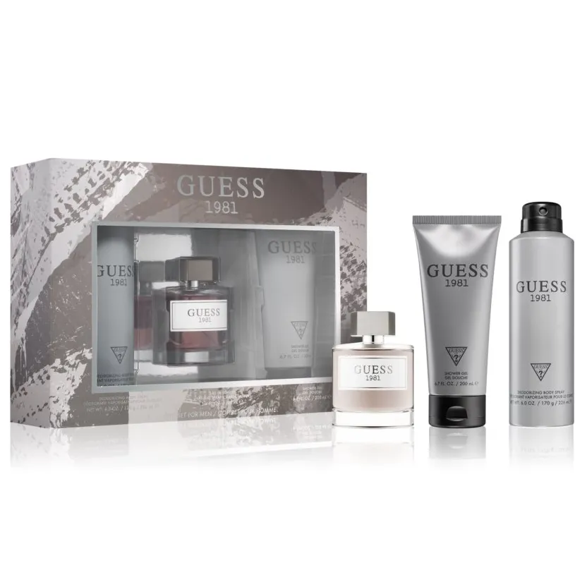 Guess 1981 3PCS Gift Set - 100ML EDT Spray   226ML Deodorizing Body Spray   200ML Shower Gel (Men)