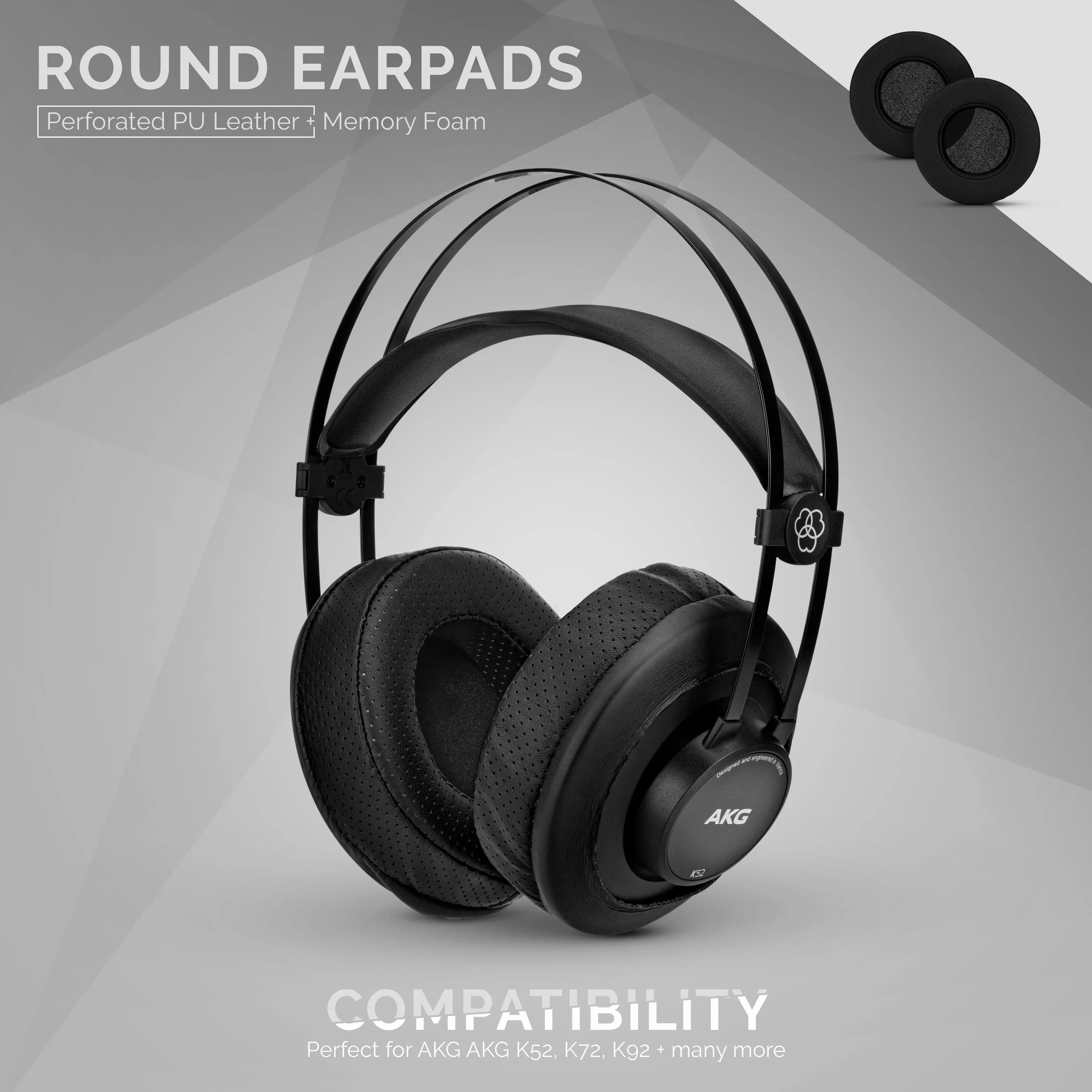 Headphone Memory Foam Earpads - Round - Perforated