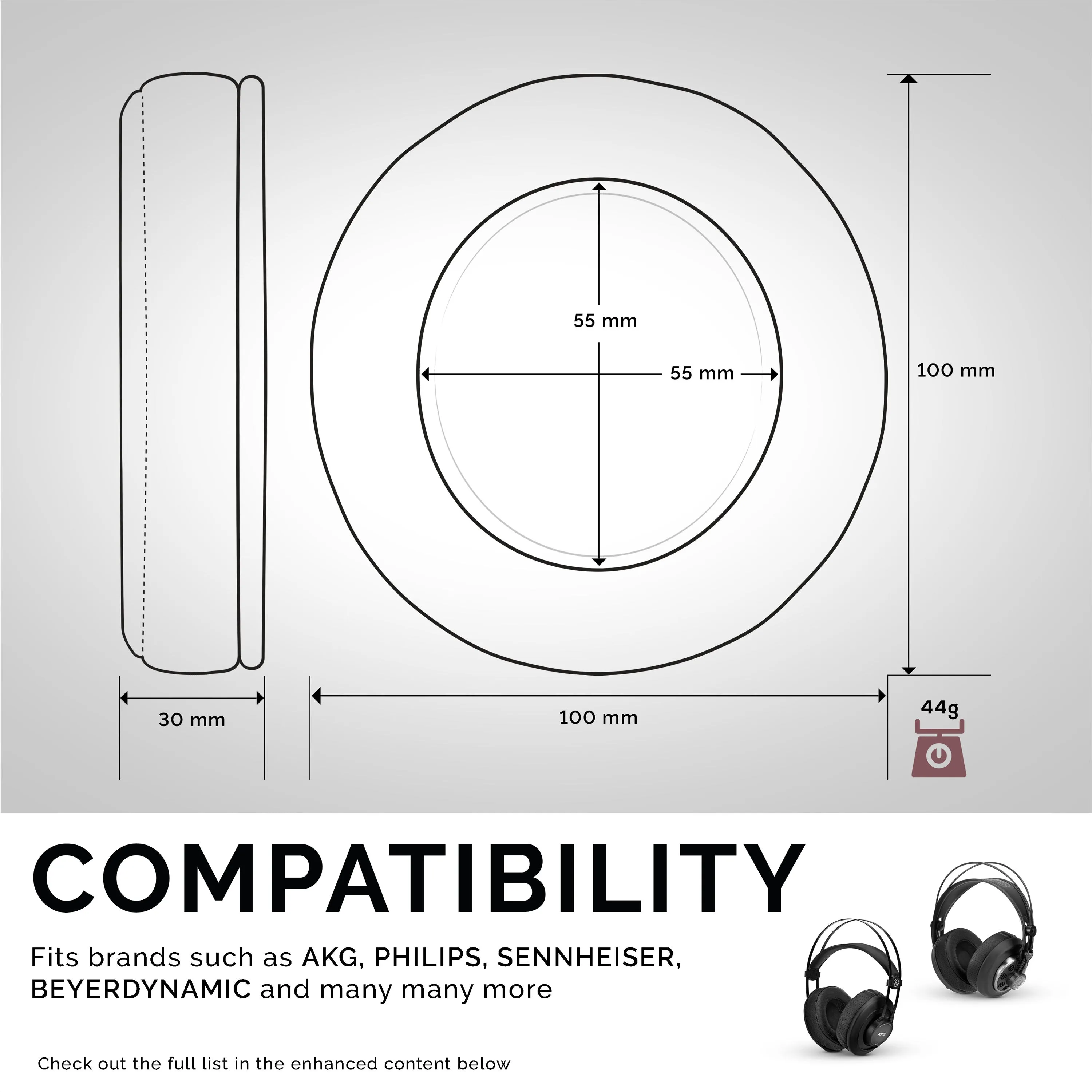 Headphone Memory Foam Earpads - Round - Perforated