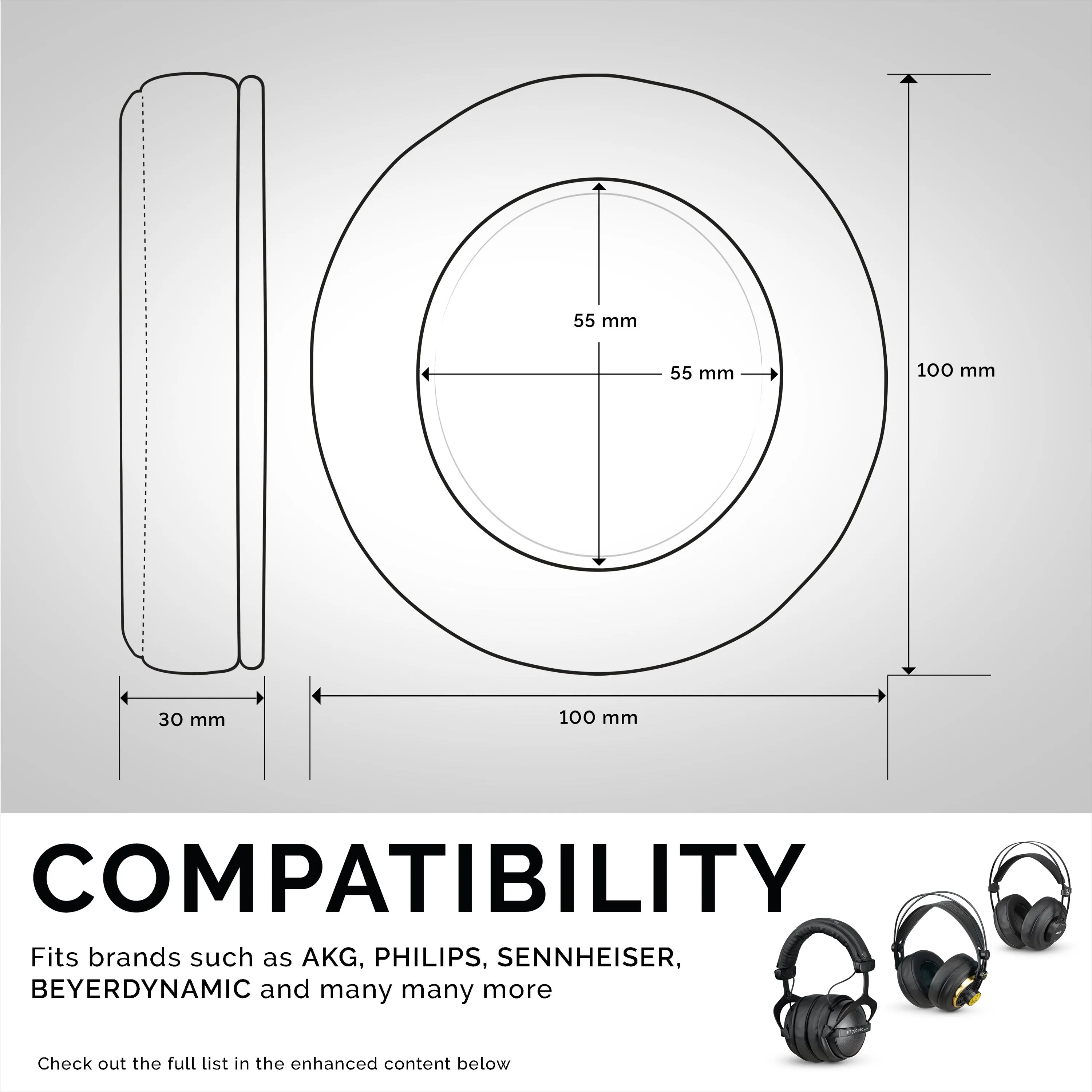Headphone Memory Foam Earpads - Round