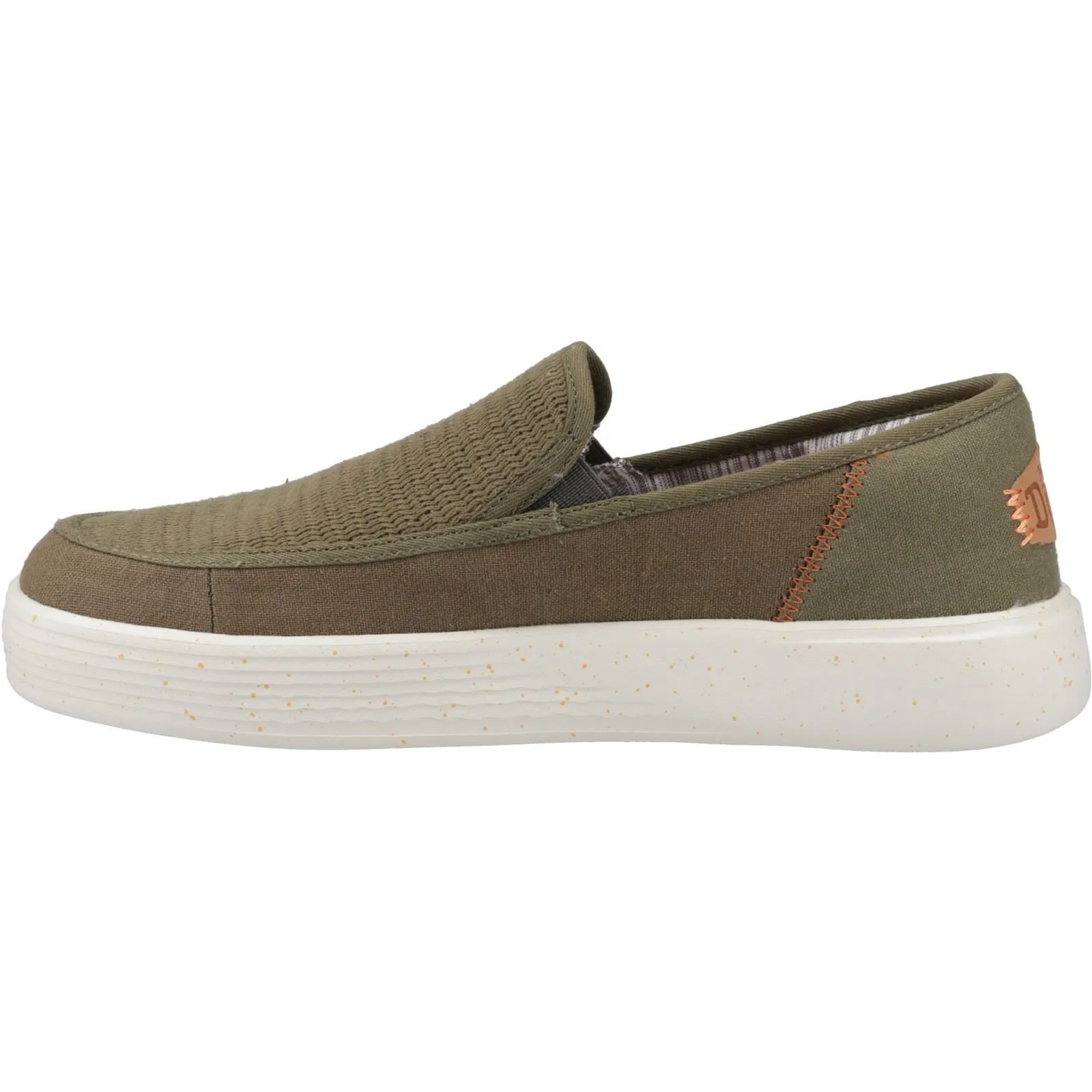 HEYDUDE Sunapee Coastline Cotton Blend Men's Olive Loafers