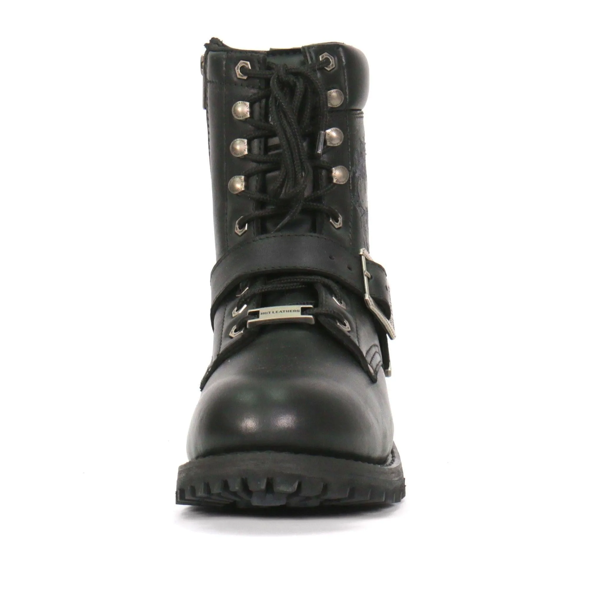 Hot Leathers Grave Rub Skull Tall Logger Motorcycle Boot
