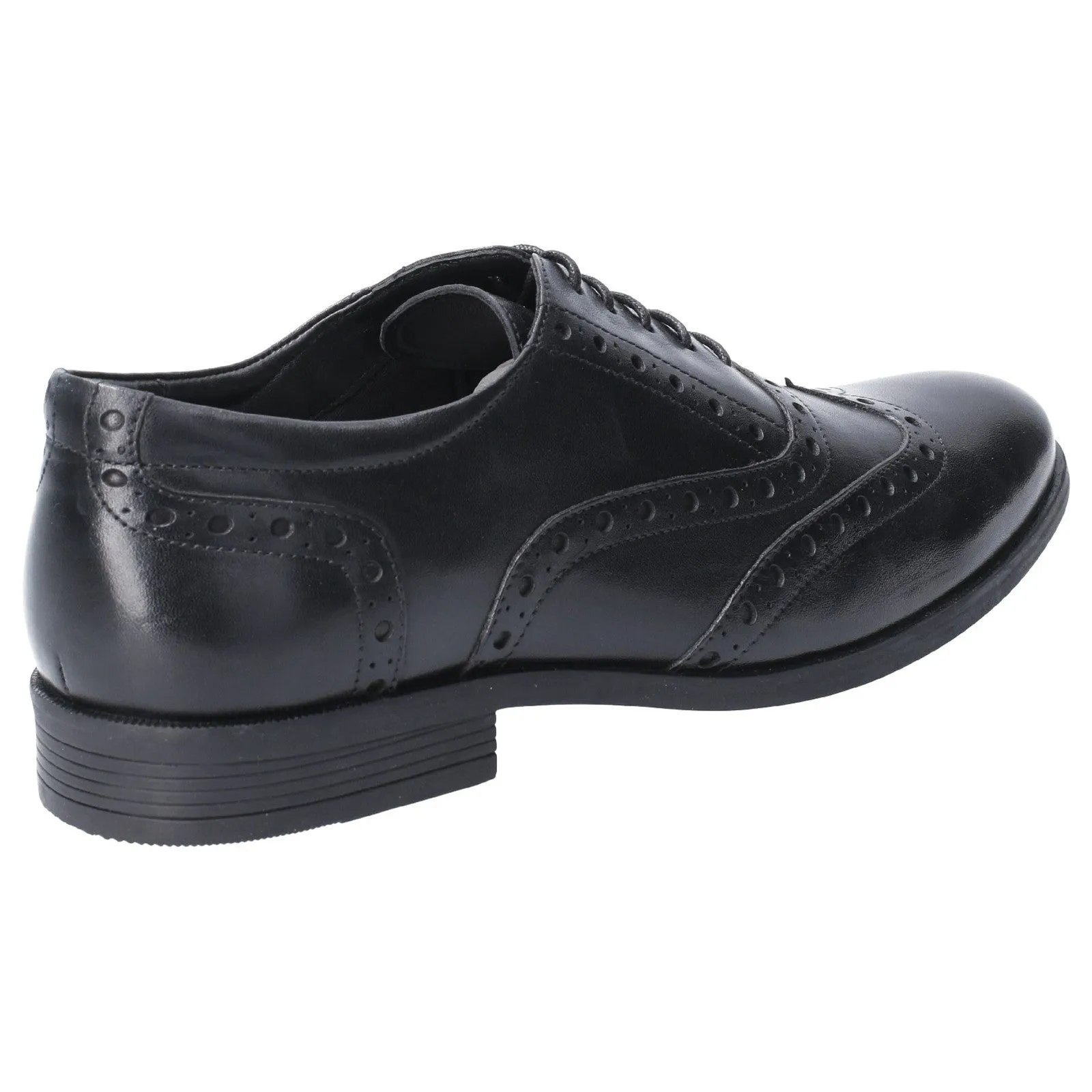 Hush Puppies Mens Oaken Leather Brogue Shoe - Black