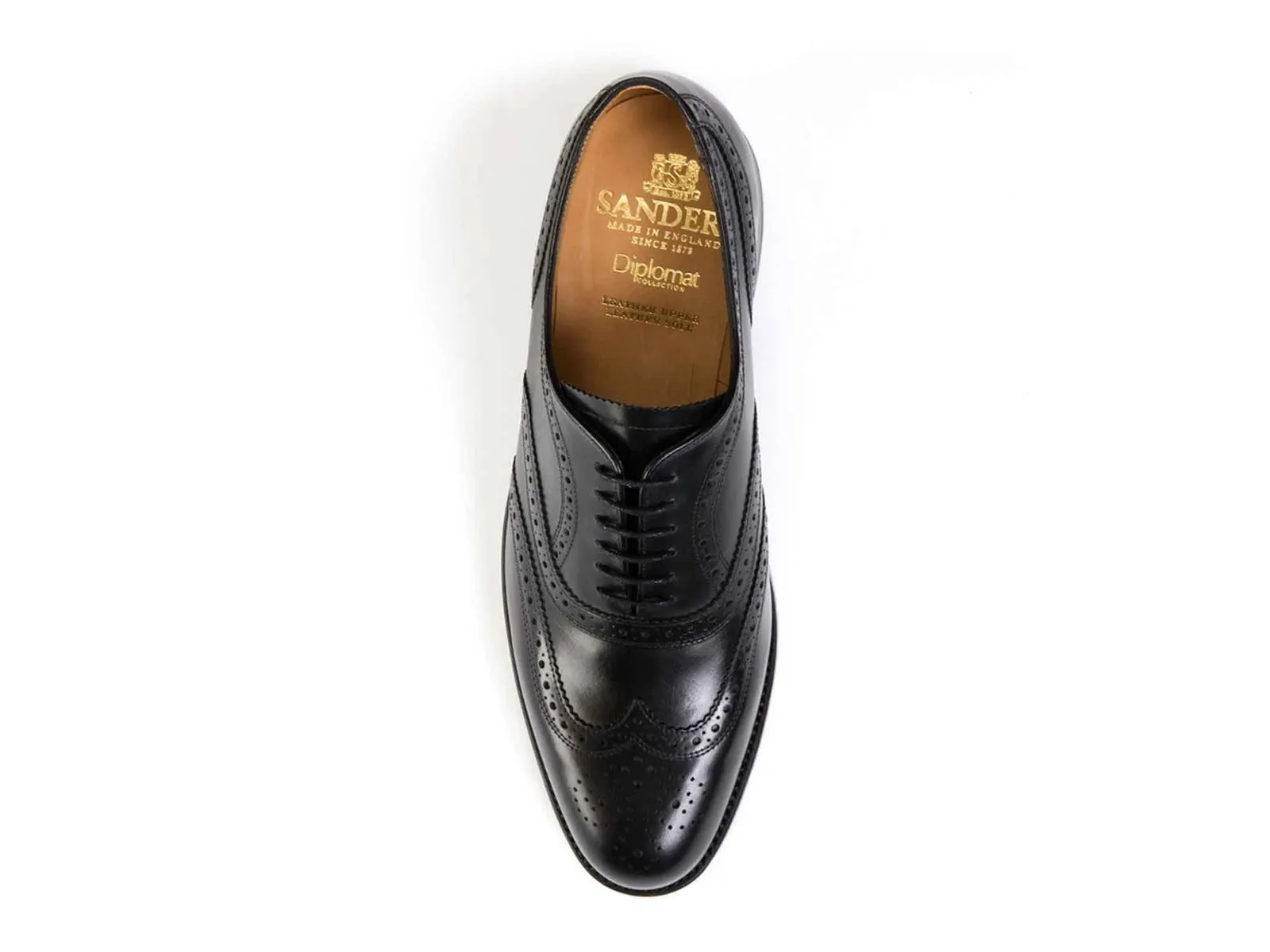 LONDON Mens Black Brogue Shoes
