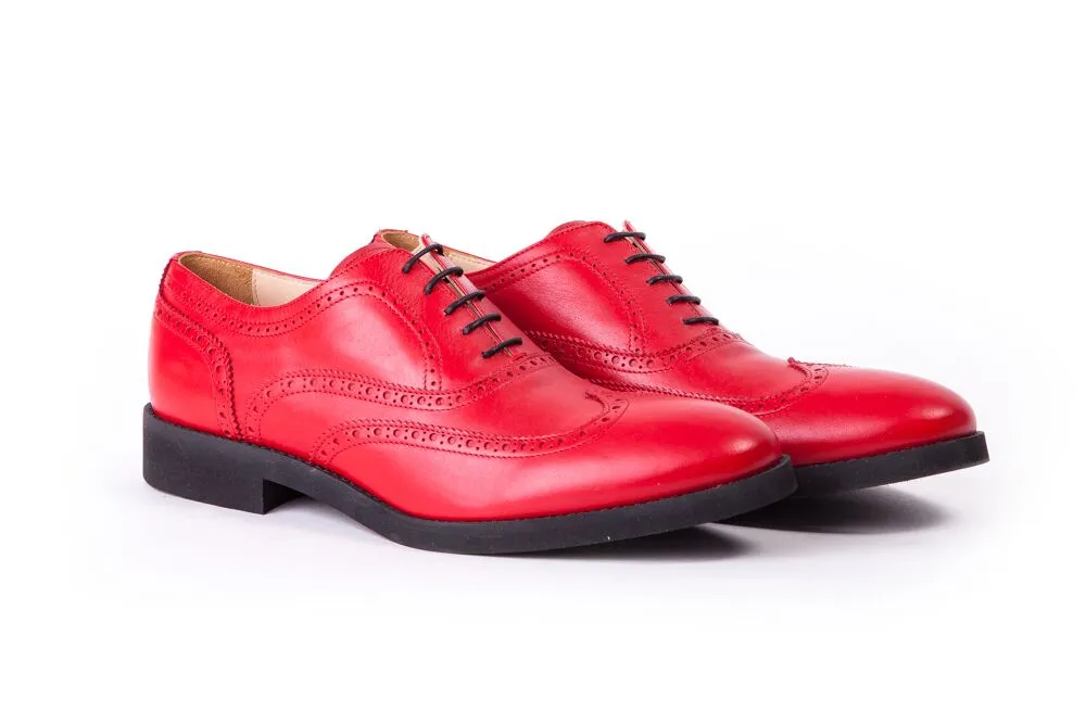 Men's Rosso Brogue Wingtip on Black Classic Sole (EX-31)