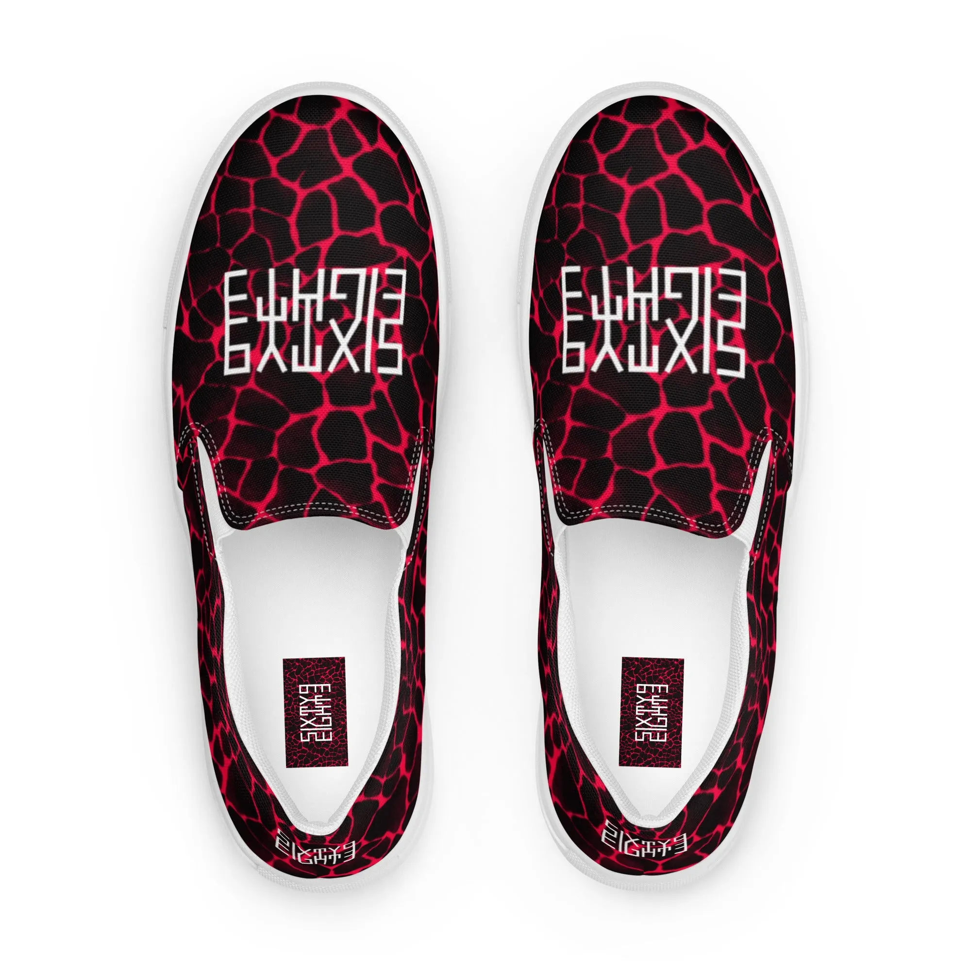 Sixty Eight 93 Logo White Boa Red & Black Men's Slip On Shoes