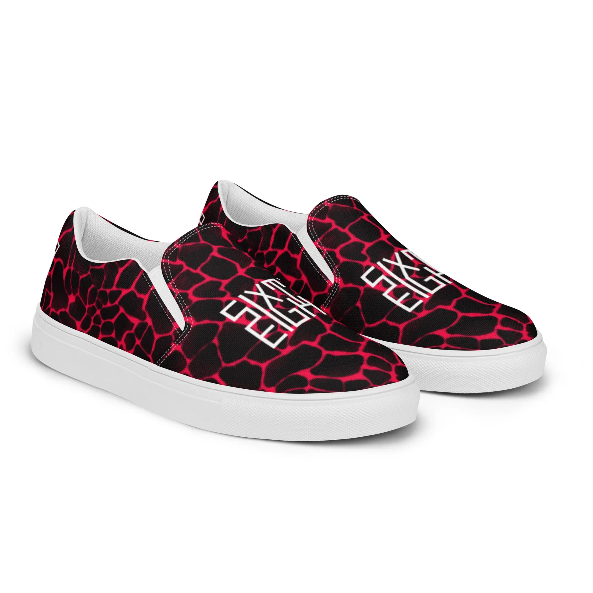 Sixty Eight 93 Logo White Boa Red & Black Men's Slip On Shoes