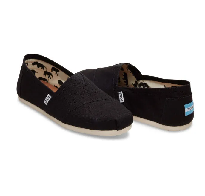 TOMS Men's Classic Black Canvas Shoes