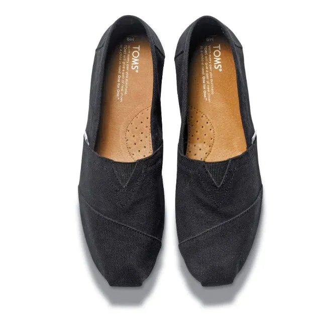 TOMS Men's Classic Black Canvas Shoes