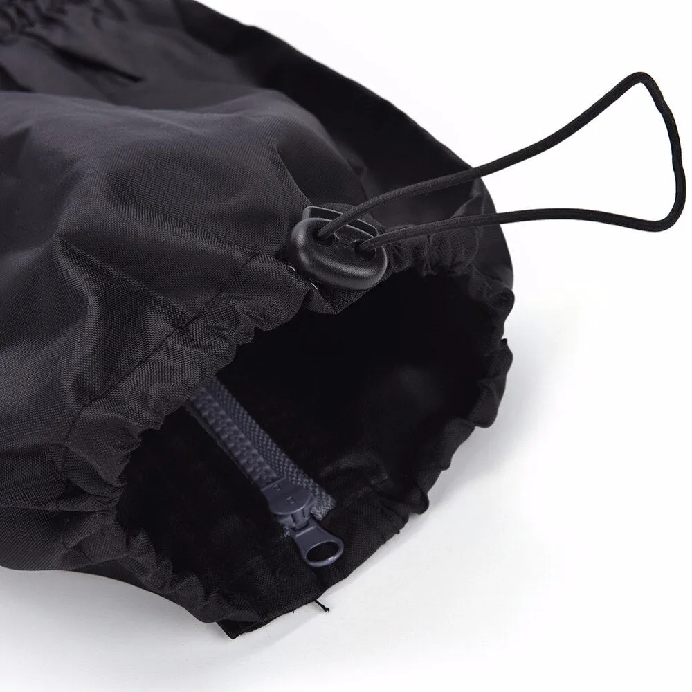 Waterproof Leg Gaiters Black 150D Oxford Zipper Adjustable Buckles