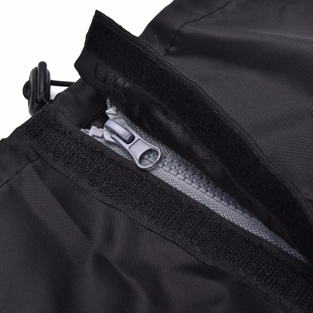 Waterproof Leg Gaiters Black 150D Oxford Zipper Adjustable Buckles