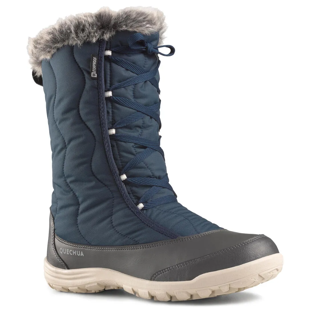 Women's High Snow Boots Laced Waterproof - SH500 X-Warm