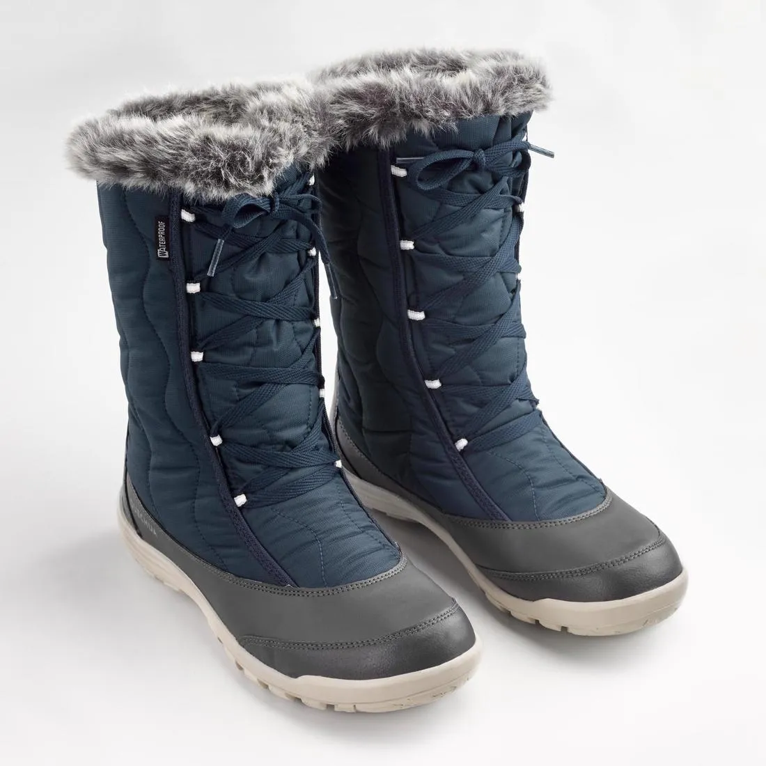 Women's High Snow Boots Laced Waterproof - SH500 X-Warm