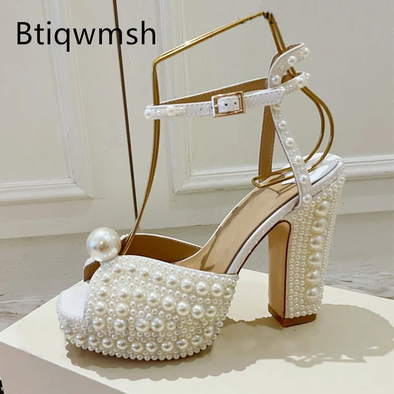 Y2K Crystal Embellished Square Heel Gladiator Sandals